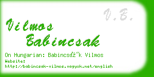 vilmos babincsak business card